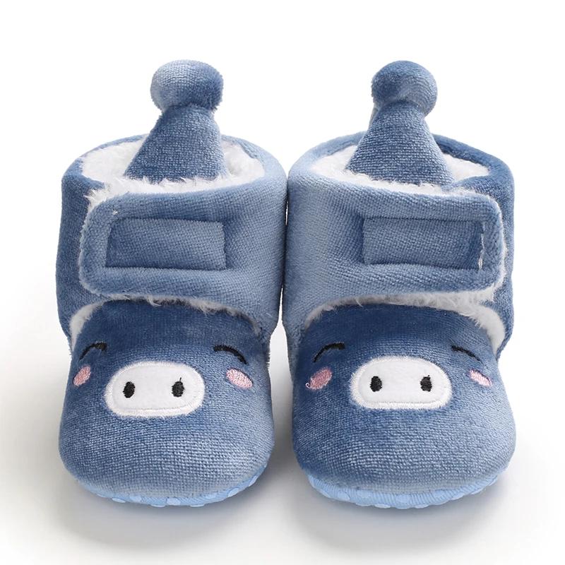 0-18M Newborn Infant First Walker Plush Baby Girls Booties Winter Warm Baby Shoes Cartoon Ankle Booties